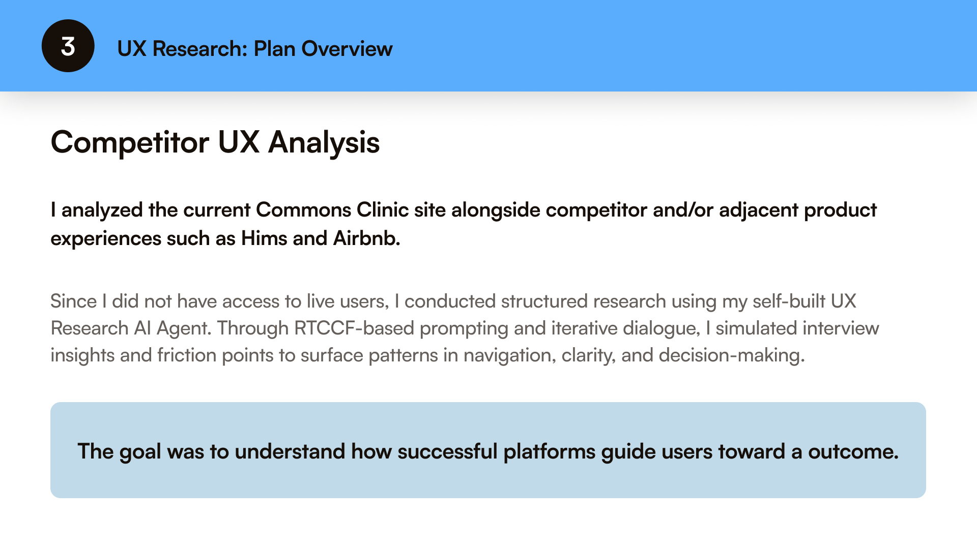 Competitor UX analysis approach
